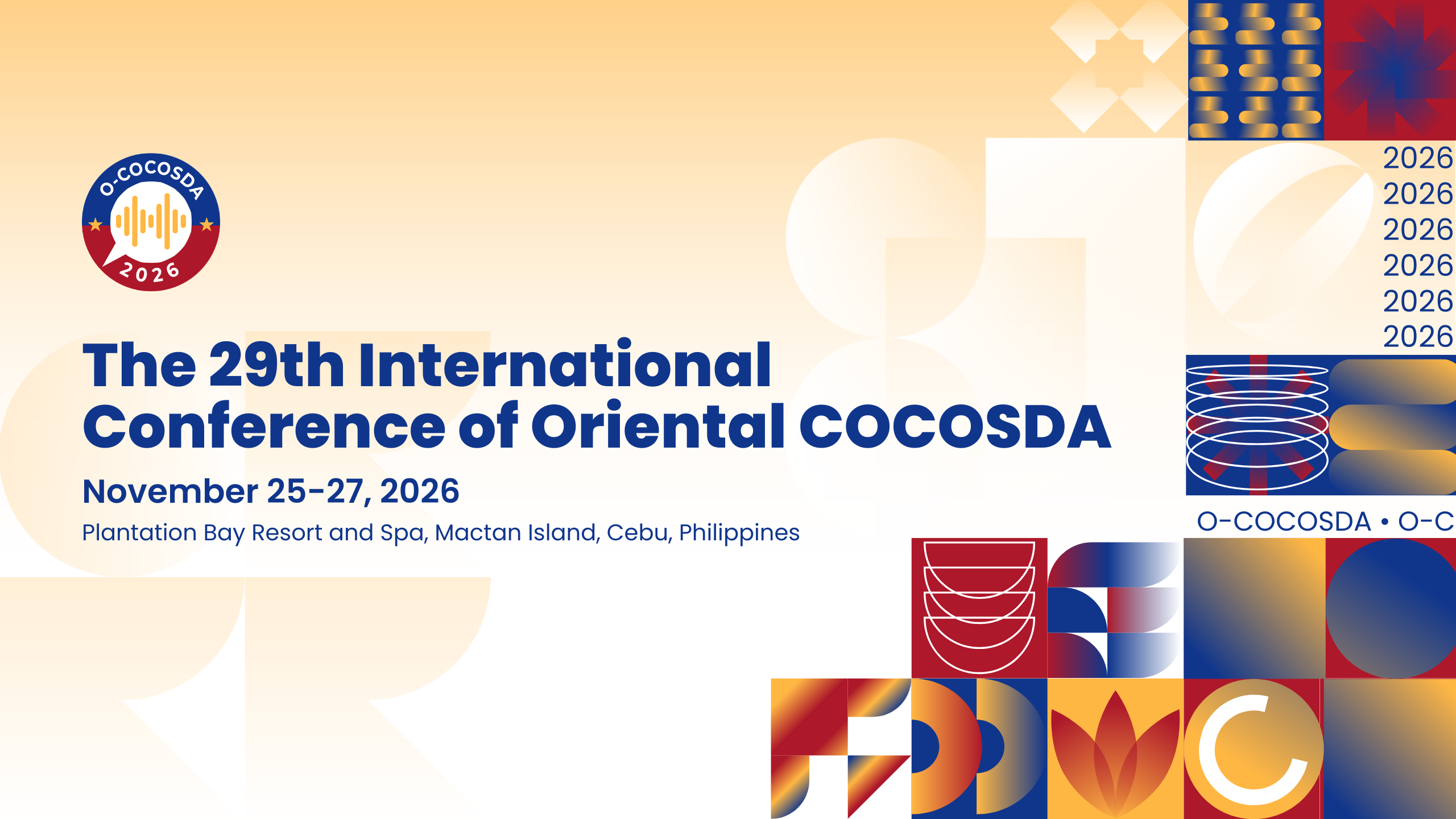 The 29th International Conference of Oriental COCOSDA
